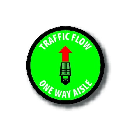 Ergomat 6in CIRCLE SIGNS Traffic Flow One Way Aisle DSV-SIGN 36 #3878 -UEN